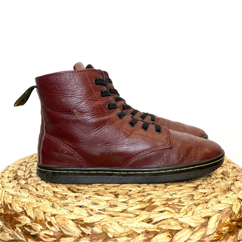 Dr martens 1460 burgundy leather lace up combat boots